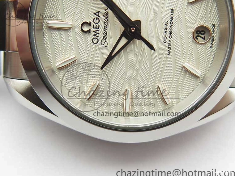 0730 Aqua Terra 150M 34mm Ladies SS VSF 1:1 Best Edition White Wave Dial RG Markers on SS Bracelet A WrinkleFree 7928